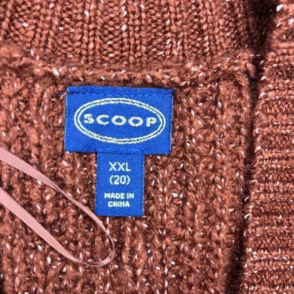 Scoop rust fringe cardigan sweater w/belt sz XXL(20) - Picture 4 of 8